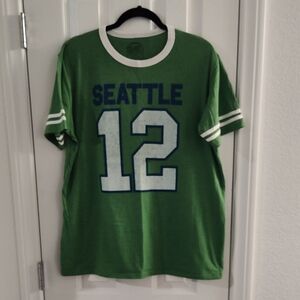 Seattle 12 Green Ringer Tee Women's XXL